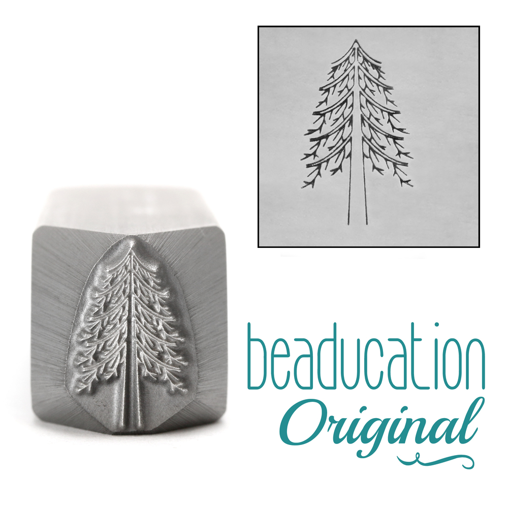 Metal Stamping Tools Alpine Tree Metal Design Stamp, 14mm - Beaducation Original